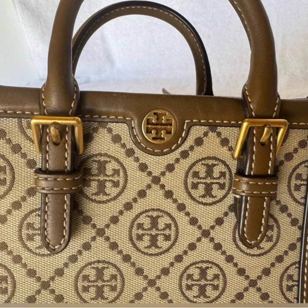 Tory Burch Jacquard Mini Tote, Light Brown, Hazel, HAZELNUT NWOT